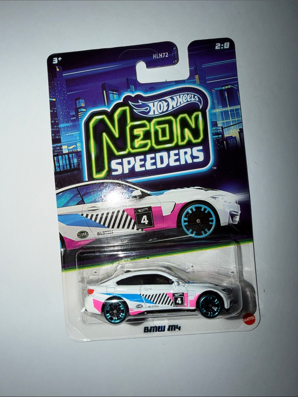 Hot wheels Neon Speeders White BMW M4 Toy Car